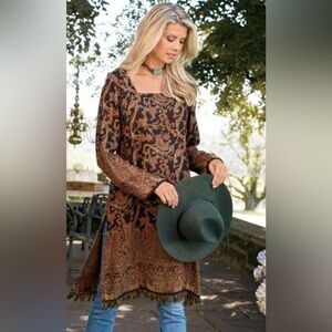 Soft Surroundings Brown Paisley Tunic